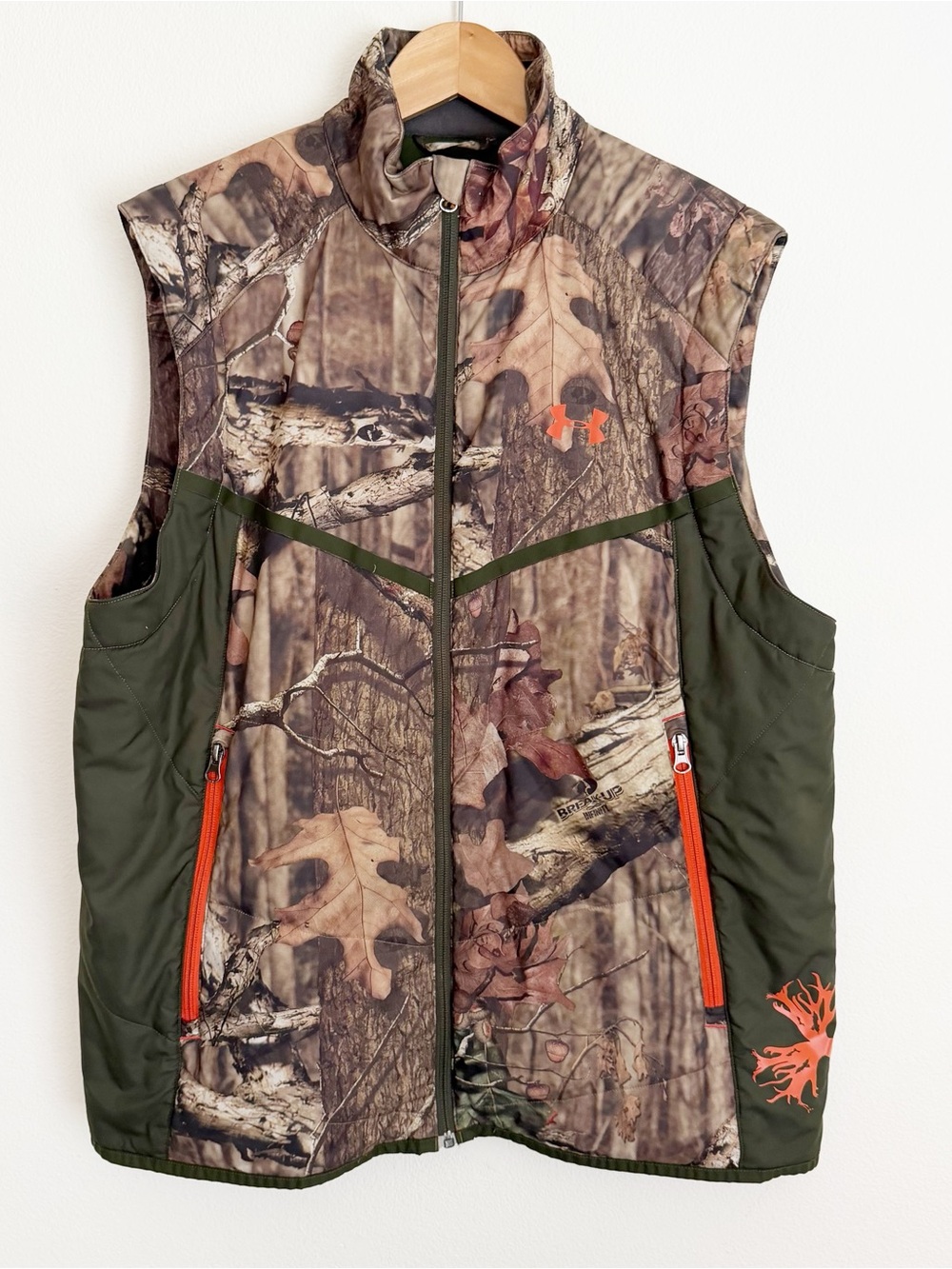 Under Armour Men's Camo Full-Zip Vest Mossy Oak Break-Up Hunting Gilet Size XL